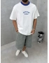 Mavi Yaka Detay Free Oversize T-Shirt