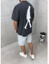 Siyah Yıkamalı Wait Baskılı Oversize T-Shirt