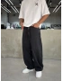 Siyah Yıkamalı Denim Süper Baggy