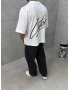 Beyaz Baskılı Boxy Fit T-Shirt