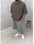 Haki Baskılı Boxy Fit T-Shirt