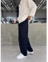 Lacivert Kırınkıl Keten Bol Kalıp Baggy