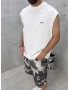 Beyaz 00 Baskılı Oversize Atlet