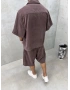 Kahve Premium Yıkamalı Tensel Oversize Takım