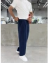 Lacivert Premium Tensel Pileli Baggy
