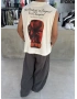 Krem United Baskı Oversize Atlet