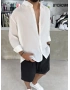 Beyaz Modal Oversize Gömlek