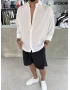 Beyaz Modal Oversize Gömlek