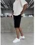 Siyah Gabardin Basic Bol Kalıp Şort