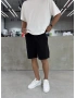 Siyah Gabardin Basic Bol Kalıp Şort