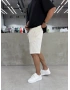 Krem Gabardin Basic Bol Kalıp Şort