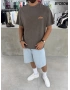 Kahve Heykel Baskı Oversize T-Shirt