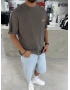 Kahve Heykel Baskı Oversize T-Shirt