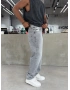 Gri Cebi Nakış Bol Kalıp Baggy Jean