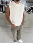 Krem 4 Baskılı Oversize Atlet