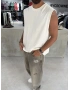 Krem 4 Baskılı Oversize Atlet