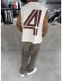 Krem 4 Baskılı Oversize Atlet