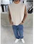 Day Bej Yıkamalı Oversize Atlet