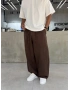 Kahve Premium Keten Süper Baggy