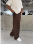 Kahve Premium Keten Süper Baggy