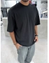 Siyah 7 Baskı Oversize T-Shirt