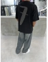 Siyah 7 Baskı Oversize T-Shirt