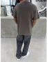 Kahve Cep Detay Oversize T-Shirt