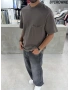 Kahve Cep Detay Oversize T-Shirt