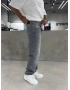 Gri Eskitme Yırtık Effect Baggy Jean