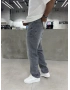 Gri Eskitme Yırtık Effect Baggy Jean
