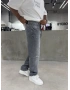 Gri Eskitme Yırtık Effect Baggy Jean
