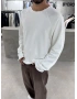 Beyaz Kesik Yaka Oversize Sweat