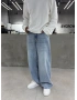 Mavi Yıkamalı Süper Baggy Jean
