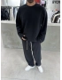 Siyah Premium Fitilli Oversize Eşofman Takım