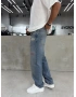 Eskitme Mavi Cebi Nakış Baggy Jean