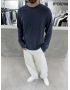 Lacivert Pamuk İnce Basic Sweat