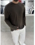 Kahve Pamuk İnce Basic Sweat