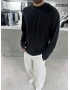 Siyah Pamuk İnce Basic Sweat