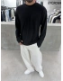 Siyah Pamuk İnce Basic Sweat