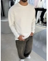 Beyaz Regular Fit Basic Sweat