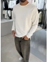 Beyaz Regular Fit Basic Sweat