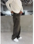 Kahve Eskitme Süper Baggy Jean