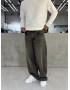 Kahve Eskitme Süper Baggy Jean