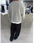 Day Gri Yıkamalı Oversize Bisiklet Yaka Sweat