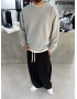 Day Gri Yıkamalı Oversize Bisiklet Yaka Sweat