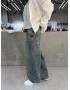 Mavi Yıkamalı Relax Baggy Jean