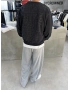 Day Siyah Yıkamalı Oversize Bisiklet Yaka Sweat