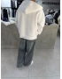 Beyaz Panda Oversize Basic Hırka