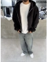 Siyah Panda Oversize Basic Hırka