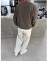 Kahve Yıkamalı 67 Baskılı Sweat